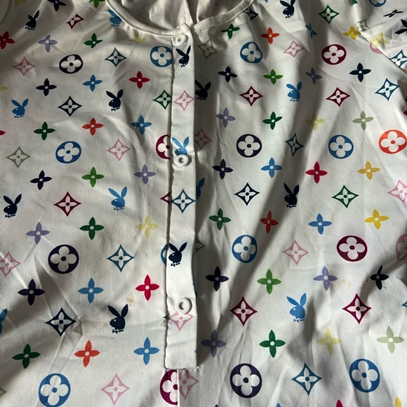 Colorful Patterned Button-Up Romper - Picture 4 of 4